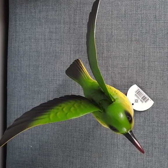 Hummingbird Garden Statue Figue Figurine Indoor Outdoor Painted Resin Metal - Picture 3 of 6